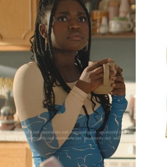 Andersson Bell Water Wave turtleneck Top in yellow and blue size medium - Picture 9 of 10